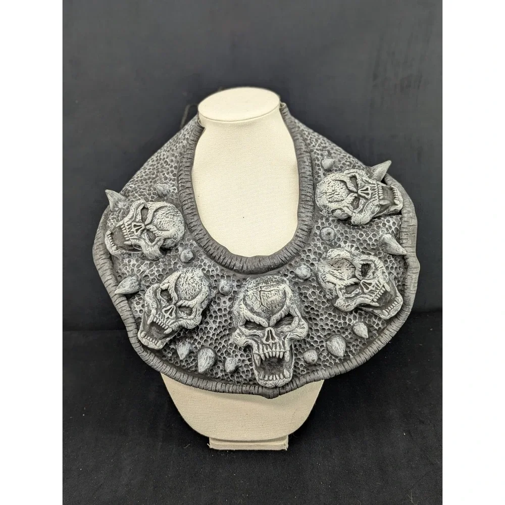 Vintage Rubie's Costume Co Inc Latex Skull & Spikes Collar Halloween Horror